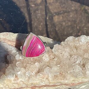 Laguna Lace Agate 925 Sterling Silver Ring, Size 7